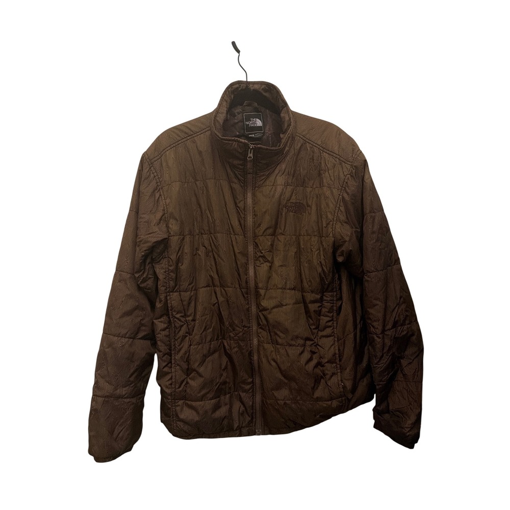 The North Face Jacket Brown Print Puffer Mens Large Full Zip